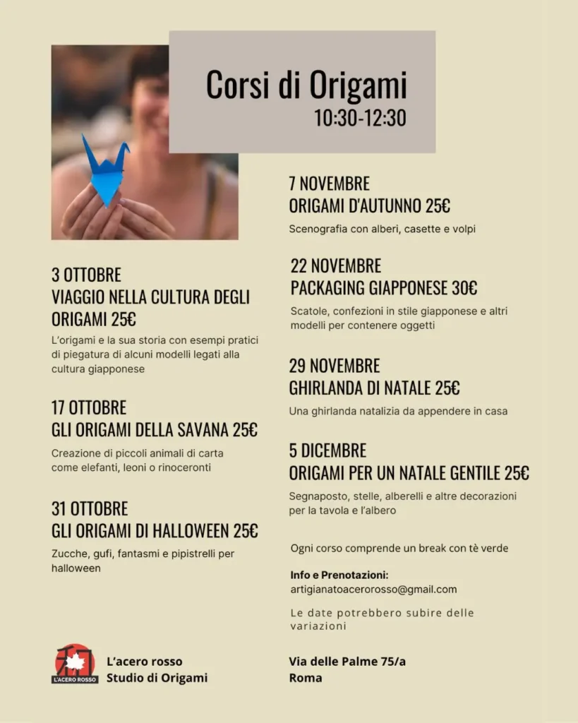 corsi di origami ottobre